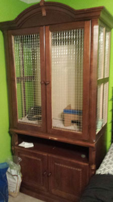 Chinchilla Cage out of an armoire